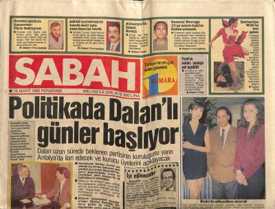 Sabah Gazetesi 15 Mart 1990 - Politikada Dalanlı Günler Başlıyor GZ76633 - 1