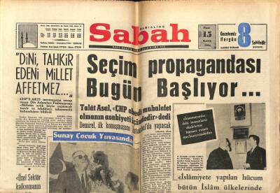 Sabah Gazetesi 15 Mayıs 1966 - Türk Yunan İkili Görüşmeler İçin Mutabakata Varıldı GZ63885 - 2