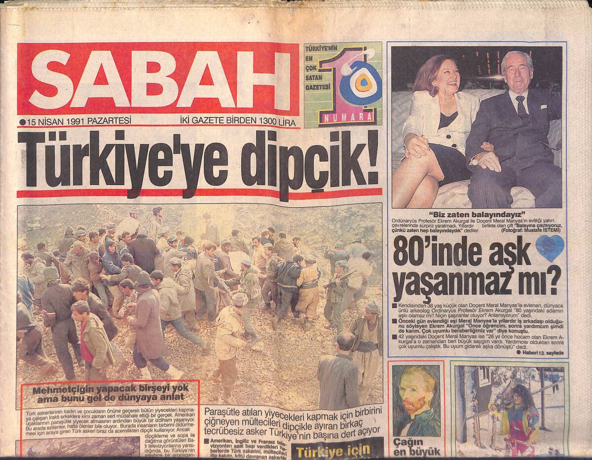 Sabah Gazetesi 15 Nisan 1991 - Müjdat Gezen, TRT'ye Döndü - Barış Manço'ya 1 Milyarlık Dava GZ155908 - 1