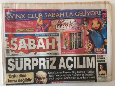 Sabah Gazetesi 15 Nisan 2009 - Orgeneral Başbuğdan Sürpriz Açılım GZ20740 - 1