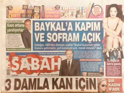 Sabah Gazetesi 15 Nisan 2010 - Tayyip ErdoğanDeniz Baykala Kapım Ve Sofram Açık GZ40239 - 1
