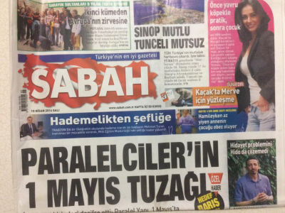Sabah Gazetesi 15 Nisan 2014 - Paralelcilerin 1 Mayıs Tuzağı GZ27973 - 1