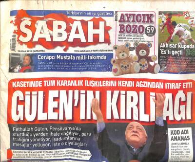 Sabah Gazetesi 15 Ocak 2014 - Bülent Arınç Gezi Ve 17 Aralık İmaja Yönelik Kurgu GZ100263 - 2