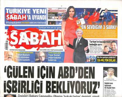 Sabah Gazetesi 15 Ocak 2015 - Yaşar Kemal Yoğun Bakıma Kaldırıldı - İslam Dünyasına Operasyon Yapılıyor GZ106806 - 1
