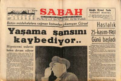 Sabah Gazetesi 15 Şubat 1966 - Gürsel Yaşama Şansını Kaybediyor GZ80733 - 1