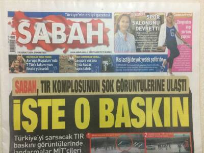 Sabah Gazetesi 15 Şubat 2014 - Tır Komplosunun Şok Görüntüleri,İşte O Baskın GZ29734 - 1