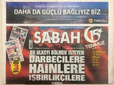 Sabah Gazetesi 15 Temmuz 2017 - Darbecilere Karşı Bu Nöbet Bitmez Bu Millet Yenilmez GZ50729 - 1