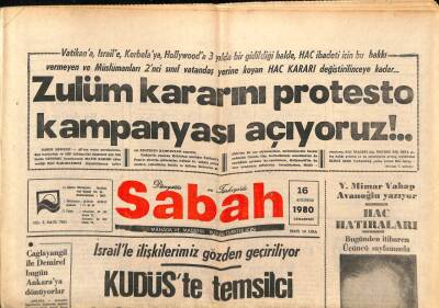 Sabah Gazetesi 16 Ağustos 1980 - İranda 19 Kişi İdam Edildi... GZ83149 - 1