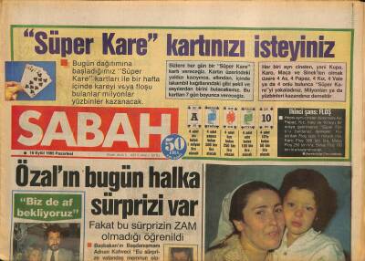Sabah Gazetesi 16 Eylül 1985 - Selim Soydan Bir Haftada 2 Kadını Dövdü - Özalın Bugün Halka Sürprizi Var GZ126077 - 1