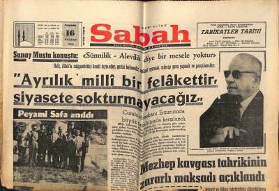 Sabah Gazetesi 16 Haziran 1966 - Sunay Sünnilik Alevilik Diye Bir Şey Yoktur GZ64118 - 2