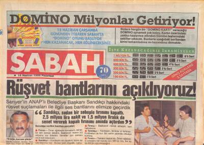 Sabah Gazetesi 16 Haziran 1986 - Özal İç Politikada Havayı Yumuşatıyor - Cumhurbaşkanlığı Kupası Beşiktaşın GZ127087 - 1