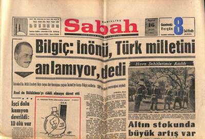 Sabah Gazetesi 16 Mayıs 1966 - Altın Stokunda Büyük Artış Var GZ82059 - 1