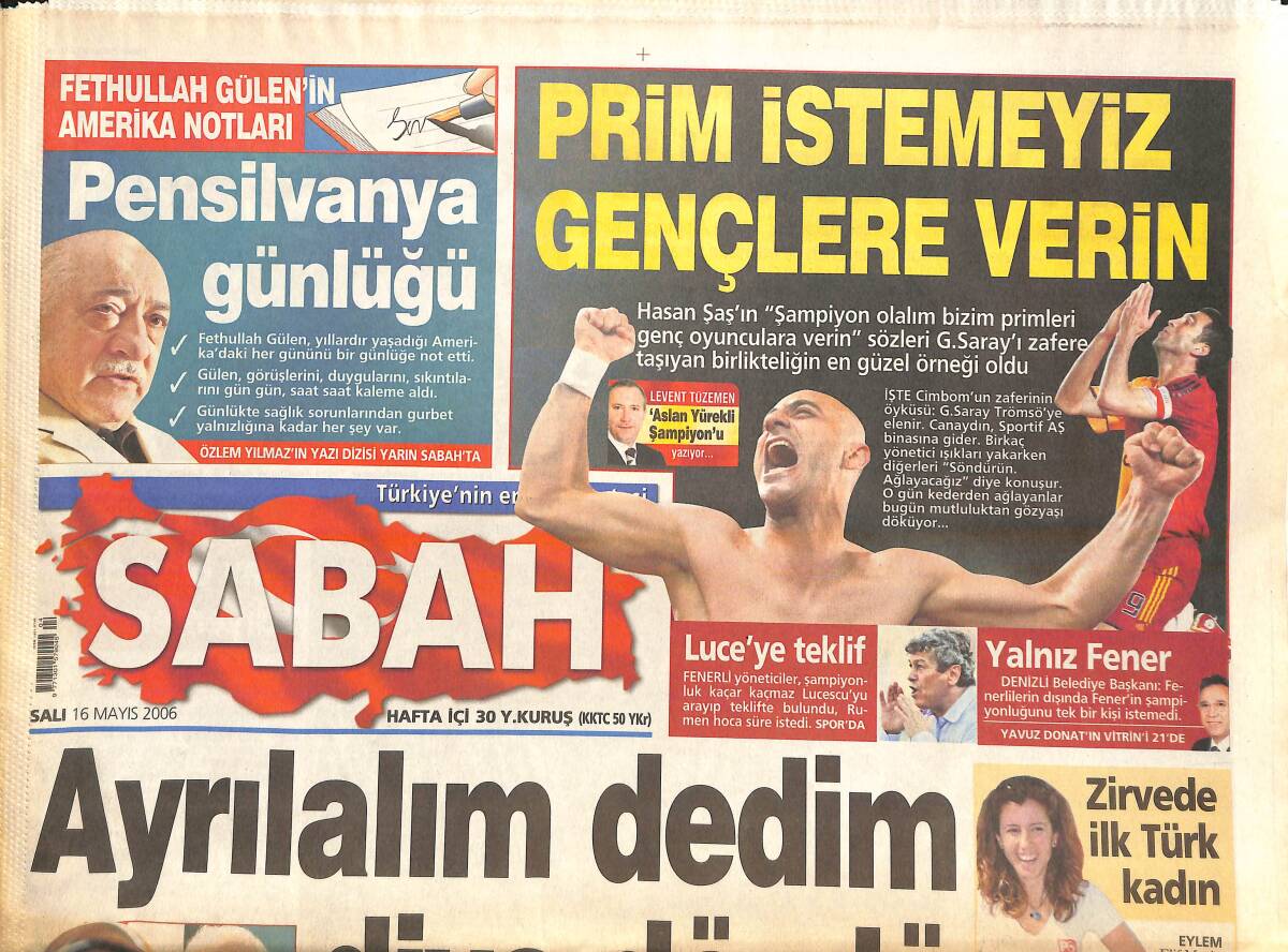 Sabah Gazetesi 16 Mayıs 2006 - Hasan Şaş 