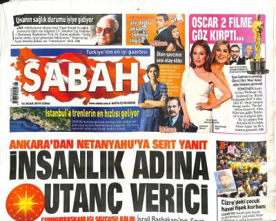 Sabah Gazetesi 16 Ocak 2015 - Şeyh Saidin Tek Oğlu 94 Yaşında Öldü - İstanbula Trenlerin En Hızlısı Geliyor GZ98412 - 1