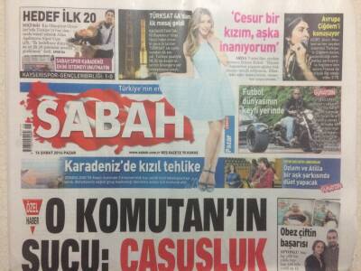 Sabah Gazetesi 16 Şubat 2014 - O Komutanın Suçu Casusuluk GZ29743 - 1