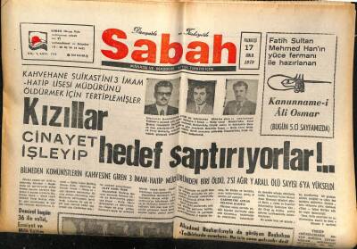 Sabah Gazetesi 17 Aralık 1979 - Kızıllar Hedef Saptırıyorlar GZ63991 - 2