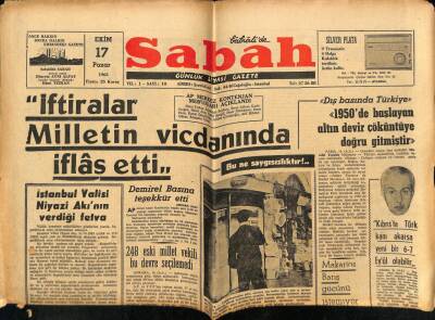 Sabah Gazetesi 17 Ekim 1965 - Bölükbaşı İstifaya Kararlı GZ74904 - 1