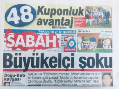 Sabah Gazetesi - 17 Ekim 1996 - Büyükelçi Şoku GZ46274 - 1
