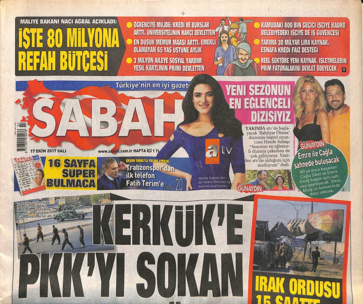 Sabah Gazetesi 17 Ekim 2017 - Erken Müdahale Deniz Baykal'ı Kurtardı - Somali'nin Yaralarını Türkiye Saracak GZ154340 - 1