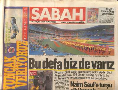 Sabah Gazetesi 17 Eylül 1988 - Tarık Akan Avrupa Kapılarını Araladı GZ89052 - 1