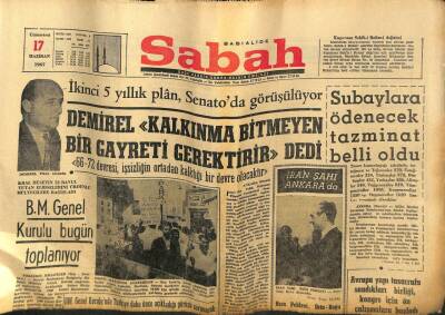 Sabah Gazetesi 17 Haziran 1967 - B.M. Genel Kurulu Bugün Toplanıyor GZ77384 - 1
