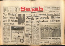 Sabah Gazetesi 17 Kasım 1966 - Kızıl Muhafızlar Doğu Türkistanda Geniş Bir Katliama Hazırlanıyor GZ64047 - 1