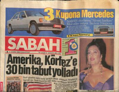 Sabah Gazetesi 17 Kasım 1990 - Türkan Şorayda Sahneye Çıkıyor ! GZ81482 - 1