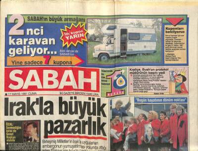 Sabah Gazetesi 17 Mayıs 1991 - Madonna Para Saçıyor - Avrupada Sigaraya Reklam Yasağı GZ87615 - 1