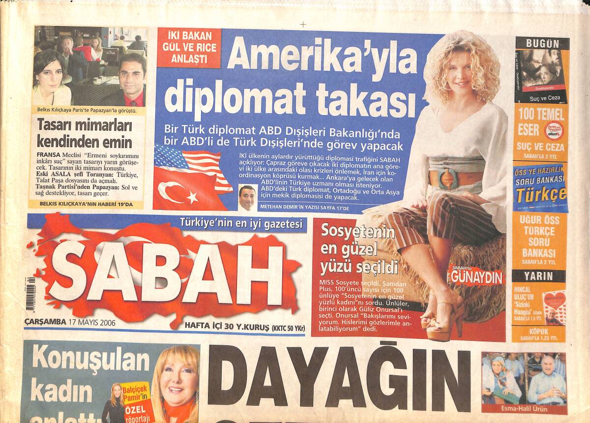 Sabah Gazetesi 17 Mayıs 2006 - Güliz Onursal Sosyetenin En Güzel Yüzü Seçildi! - Dayağın Cezası Yok! GZ137853 - 1