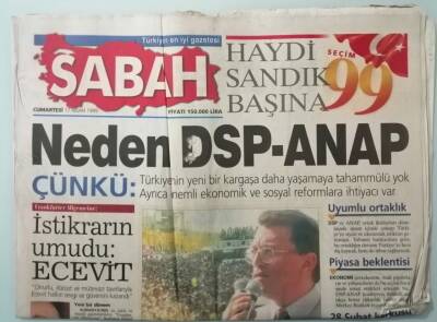Sabah Gazetesi 17 Nisan 1999 İstikrarın Umudu Ecevit -GZ33413 - 1