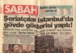 Sabah Gazetesi 17 Ocak 1987 - Şeriatçılar İstanbulda Gövde Gösterisi Yaptı ! GZ62907 - 1