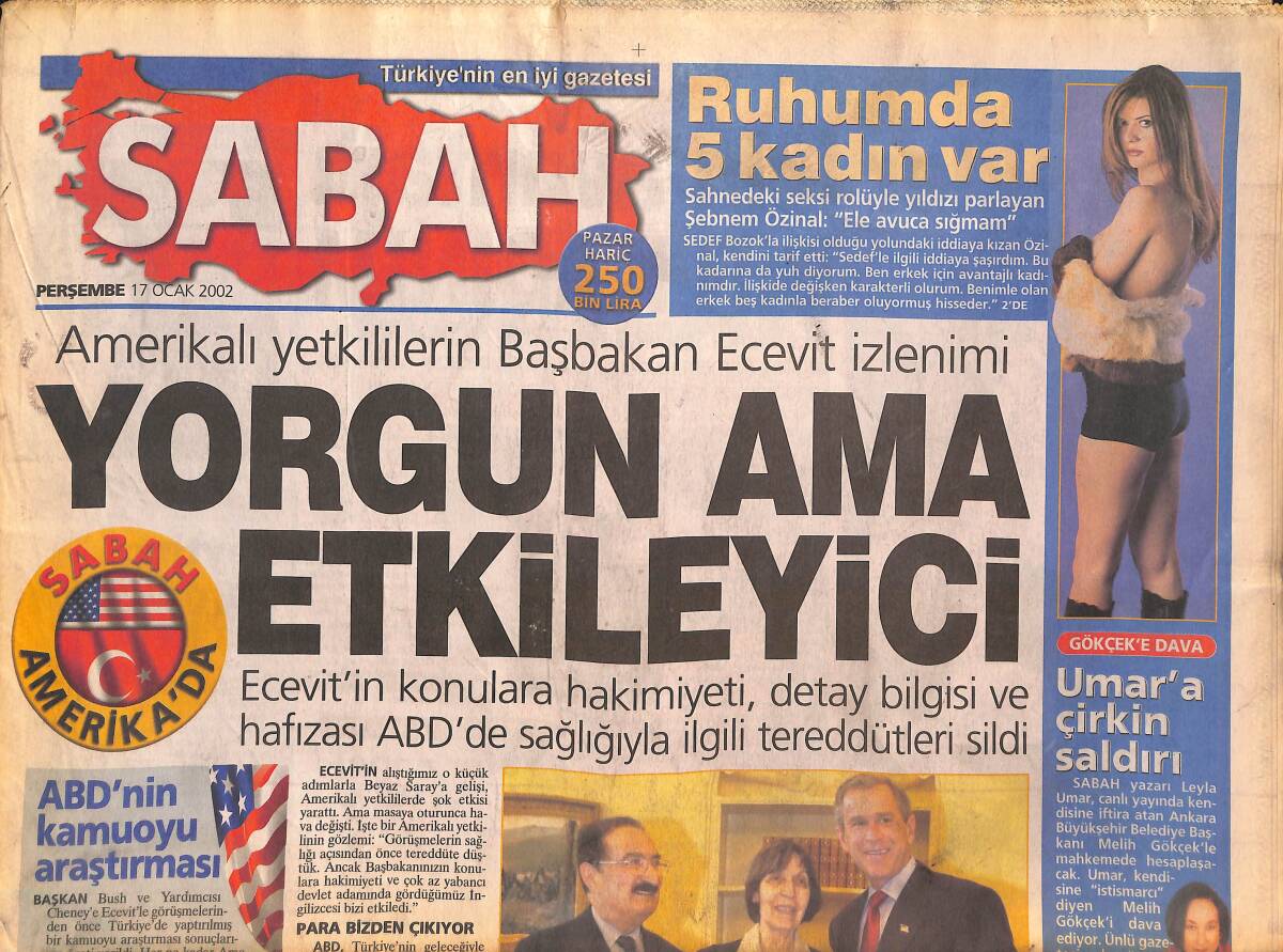 Sabah Gazetesi 17 Ocak 2002 - Tüm Bankaların Sermayesi Eridi - Aksoy'un Tablolarına Jet Koruma GZ133101 - 1