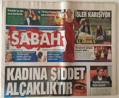 Sabah Gazetesi 17 Şubat 2015 - Kadına Şiddet Alçaklıktır GZ22940 - 1