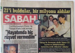 Sabah Gazetesi 17 Temmuz 1985 - Cumhurbaşkanı Evren İle Sohbet Hayatımda Hiç Rüşvet Vermedim GZ16018 - 2