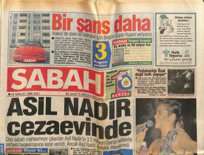 Sabah Gazetesi 18 Aralık 1990 - Bülent Ersoyu Kim Vurdu ? GZ76599 - 1