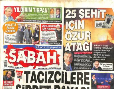 Sabah Gazetesi 18 Ekim 2012 - Bengüye Bin 800 Lira Para Cezası - 800 PKKlı Suriyeye Geçti GZ98399 - 1