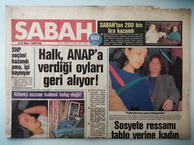 Sabah Gazetesi 18 Mart 1986 Halk Anapa Verdiği Oyları Geri Alıyor -GZ14666 - 1