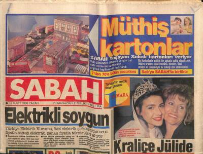 Sabah Gazetesi 18 Mart 1990 - Ajda Pekkan Ve Nil Burak Coştular GZ55881 - 1