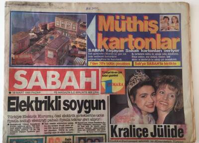 Sabah Gazetesi 18 Mart 1990 - Özallar Birlikte Sibel Canı Dinledi, Güzellik Yarışması Kraliçesi Julide Ateş Oldu GZ16049 - 2