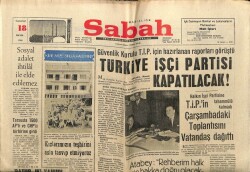 Sabah Gazetesi 18 Mayıs 1968 - Türkiye İşçi Partisi Kapatılacak GZ63896 - 2