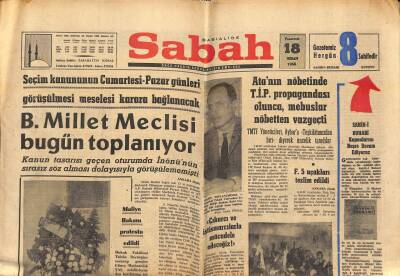 Sabah Gazetesi 18 Nisan 1966 - Yeni Irak Başkanı Dün Yemin Etti - B. Millet Meclisi Bugün Toplanıyor GZ118382 - 1