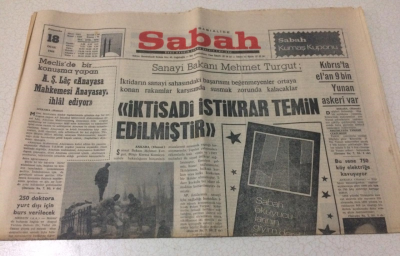 Sabah Gazetesi 18 Ocak 1968 - İktisadi İstikrar Temin Edilmiştir - GZ15457 - 2