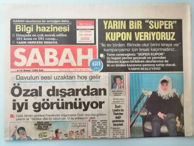 Sabah Gazetesi 18 Şubat 1986 Davulun Sesi Uzaktan Hoş Gelir GZ14660 - 1