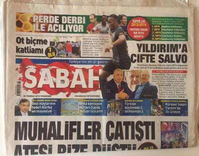 Sabah Gazetesi 18 Temmuz 2013 - Suriyede Muhalifler Çatıştı Ateşi Bize Düştü GZ31424 - 1