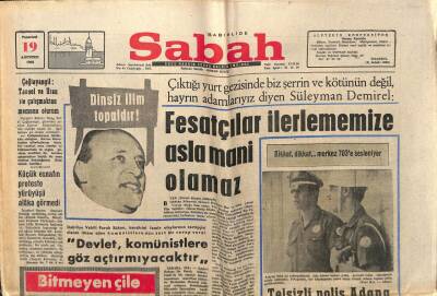 Sabah Gazetesi 19 Ağustos 1968 - Demirel Fesatçılar İlerlememize Asla Mani Olamaz GZ64258 - 1