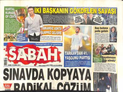 Sabah Gazetesi 19 Ekim 2012 - Tarkandan 41. Yaşgünü Partisi - Fazıl Saydan Kendi Avukatlarına Tepki GZ124557 - 1
