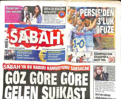 Sabah Gazetesi 19 Ekim 2015 - ABDnin Erbildeki Üssü Faaliyete Geçti İddiası GZ100434 - 1