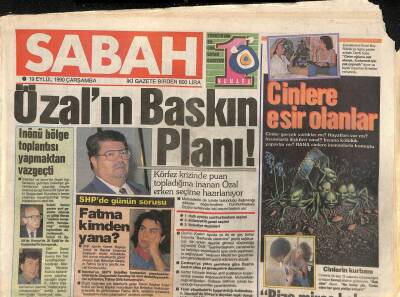 Sabah Gazetesi 19 Eylül 1990 - Amerika - Irak Tank Savaşına Hazırlanıyor - Fatma Girik Kimden Yana ? GZ114017 - 1