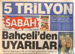 Sabah Gazetesi 19 Eylül 2000 - Naim Süleymanoğlu'na Teşekkür Gecesi-Kars'ta ki Kazada 21 Ölü,25 Yaralı - Ajda Pekkan ve İmam Nikahlı Eşi Balayında GZ158091 - Gökçekoleksiyon