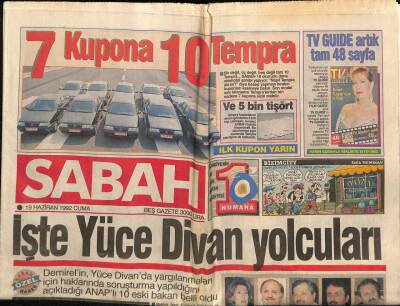 Sabah Gazetesi 19 Haziran 1992 - Filiz Akın Genç Kalmanın Sırlarını Anlatıyor GZ62886 - 2